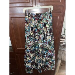 Vintage 90s Broom Skirt Western Print Womens M/L Maxi Boho Prairie Look At Size